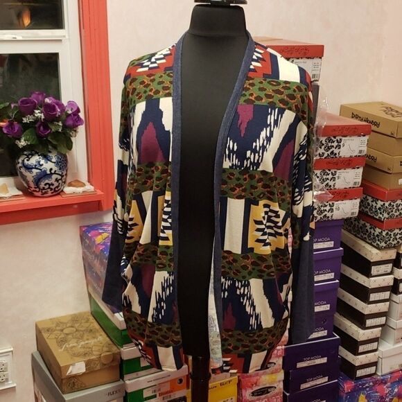 Cardigan Multi colored lightweight sz L 10-12 NWT - Picture 2 of 7